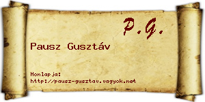 Pausz Gusztáv névjegykártya